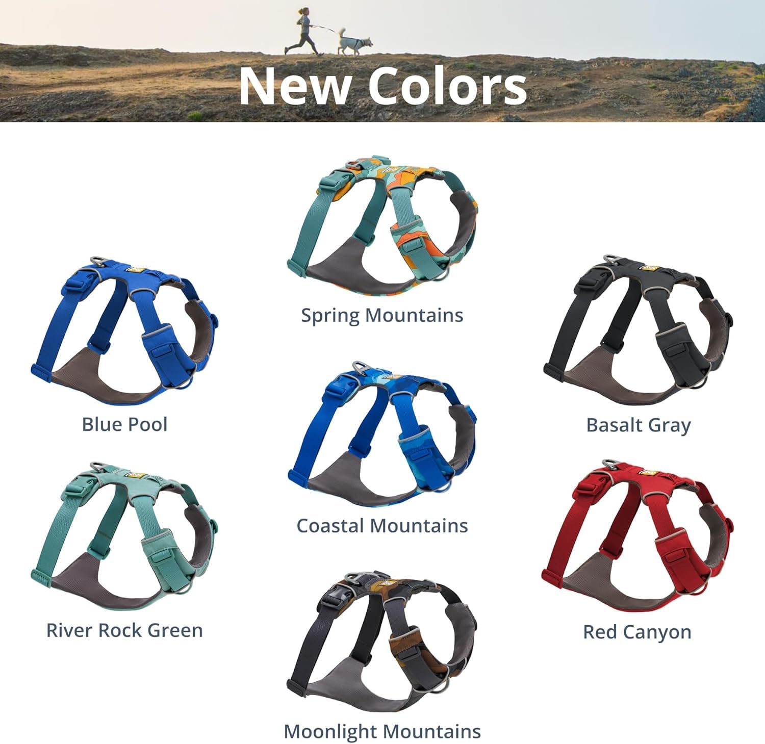 Ruffwear, Front Range Dog Harness, Reflective Soft Padded Everyday Harness with Dual Leash Clips, Adjustable and Lightweight Fit